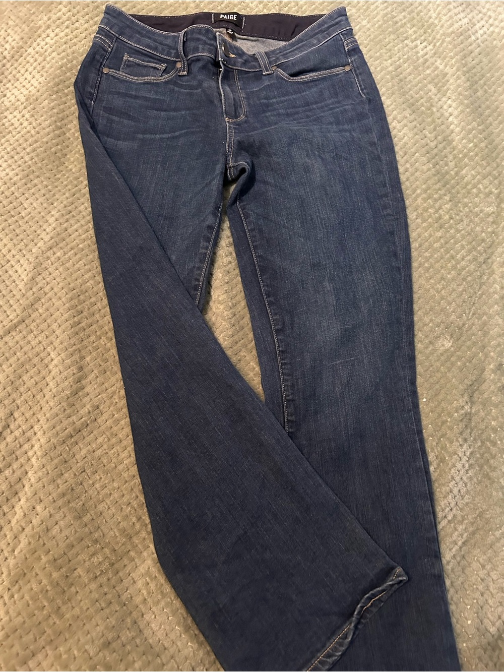 PAIGE Dark Blue Cropped Ankle Jeans